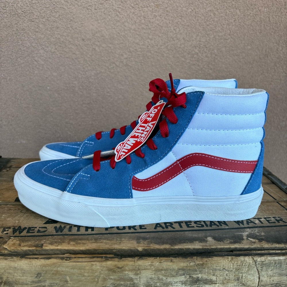NWT Vans SK8 Hi Unisex Red/White/Blue Skateboard Sneakers